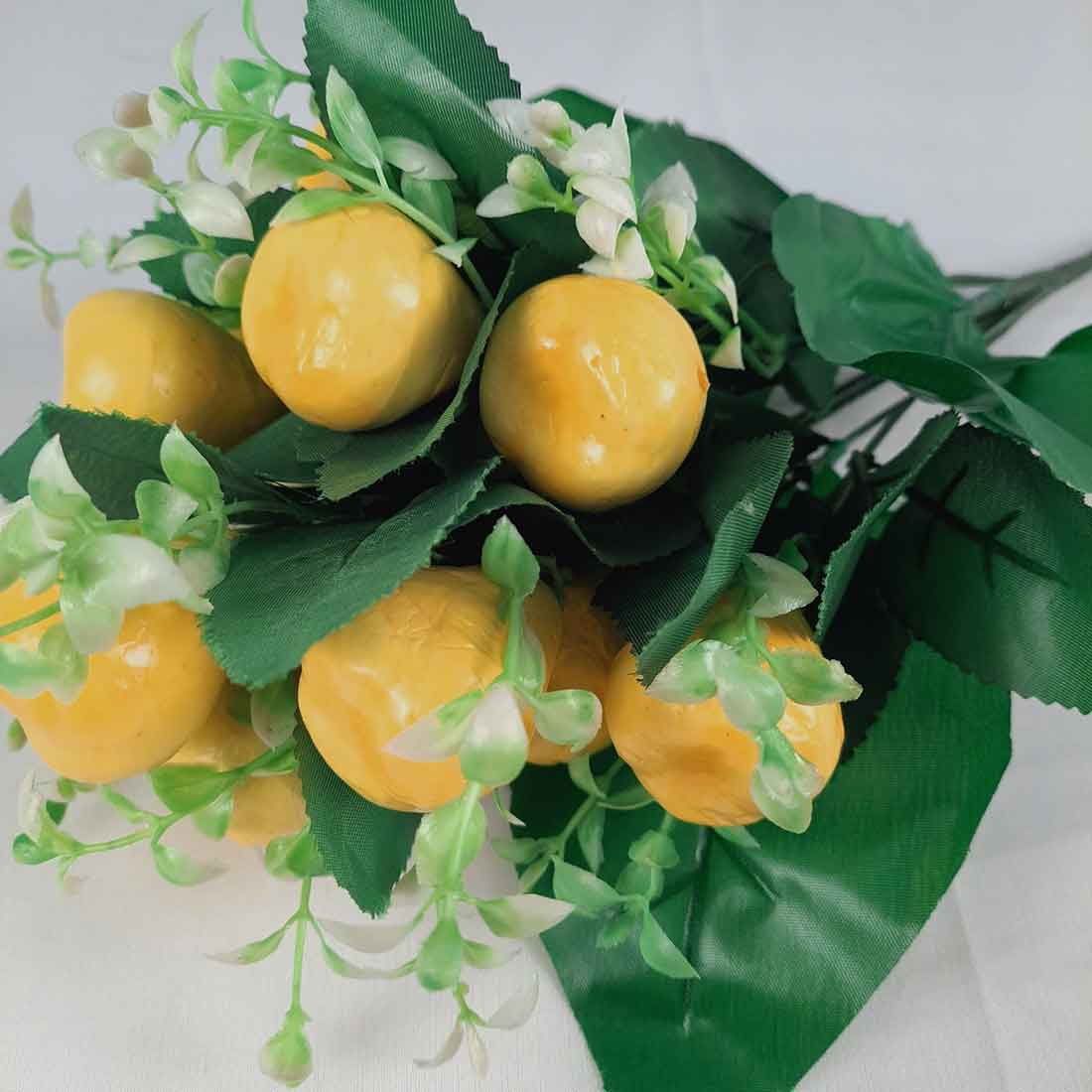 Artificial Fruit Tree Plant Bunch- Apkamart #color_Strawberry Yellow