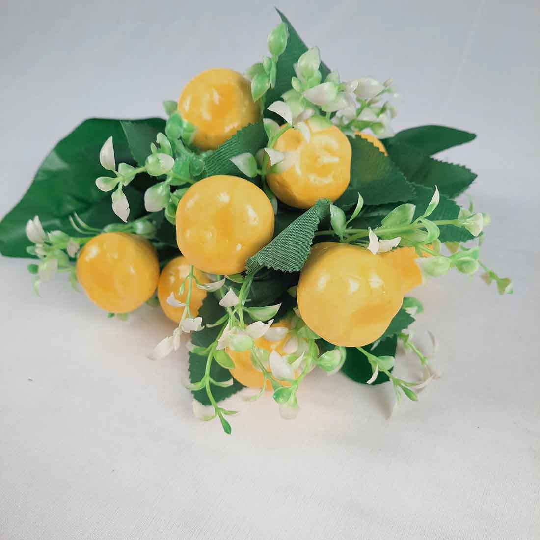 Artificial Fruit Tree Plant Bunch- Apkamart #color_Strawberry Yellow