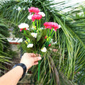 Artificial Flower Bunch- Apkamart #color_White & Pink