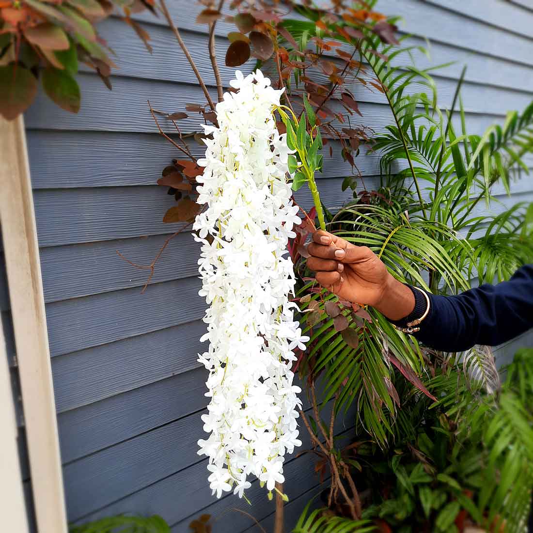 Artificial Wall Hanging Plants- Apkamart #color_White