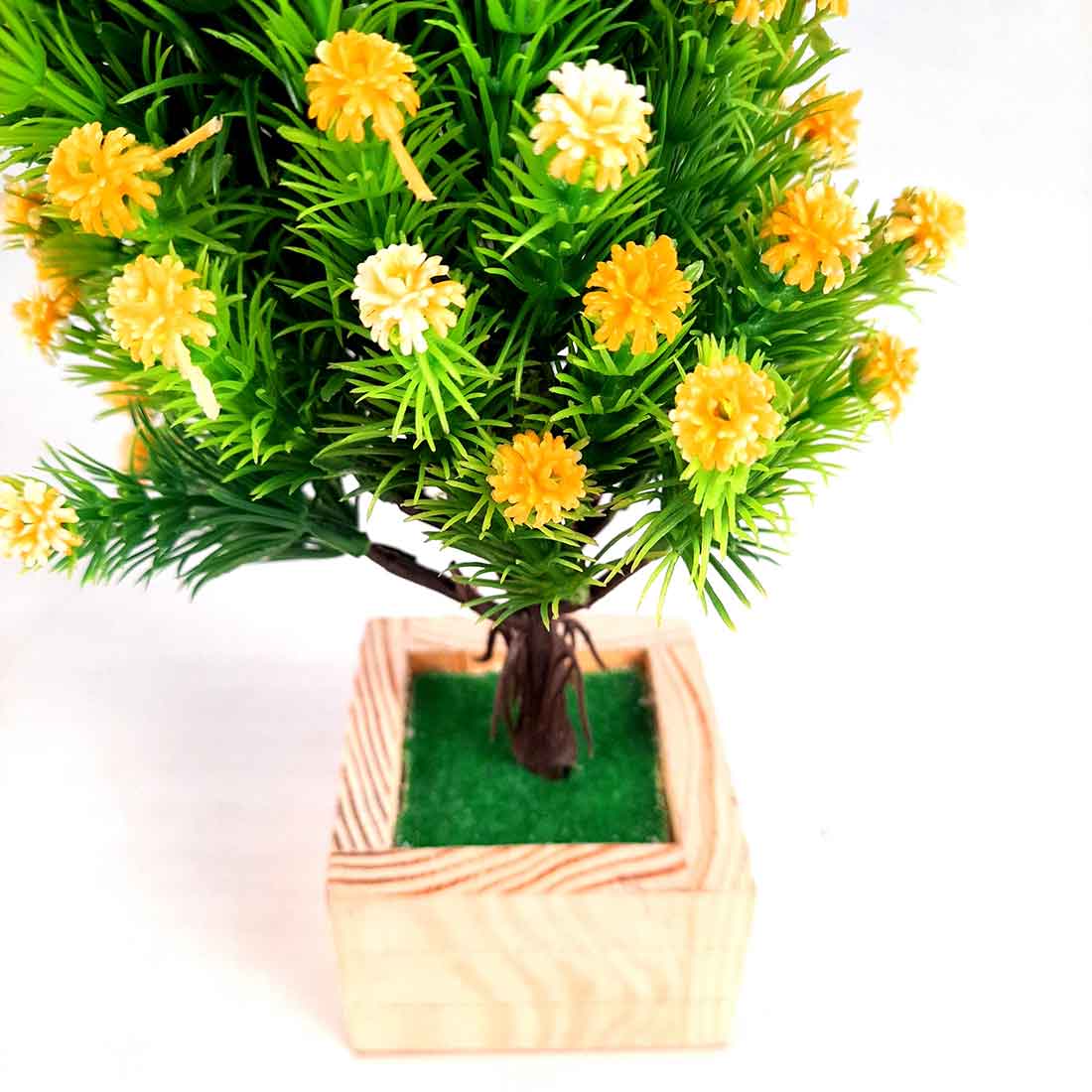 Artificial Flower With Pot- Apkamart #color_Yellow