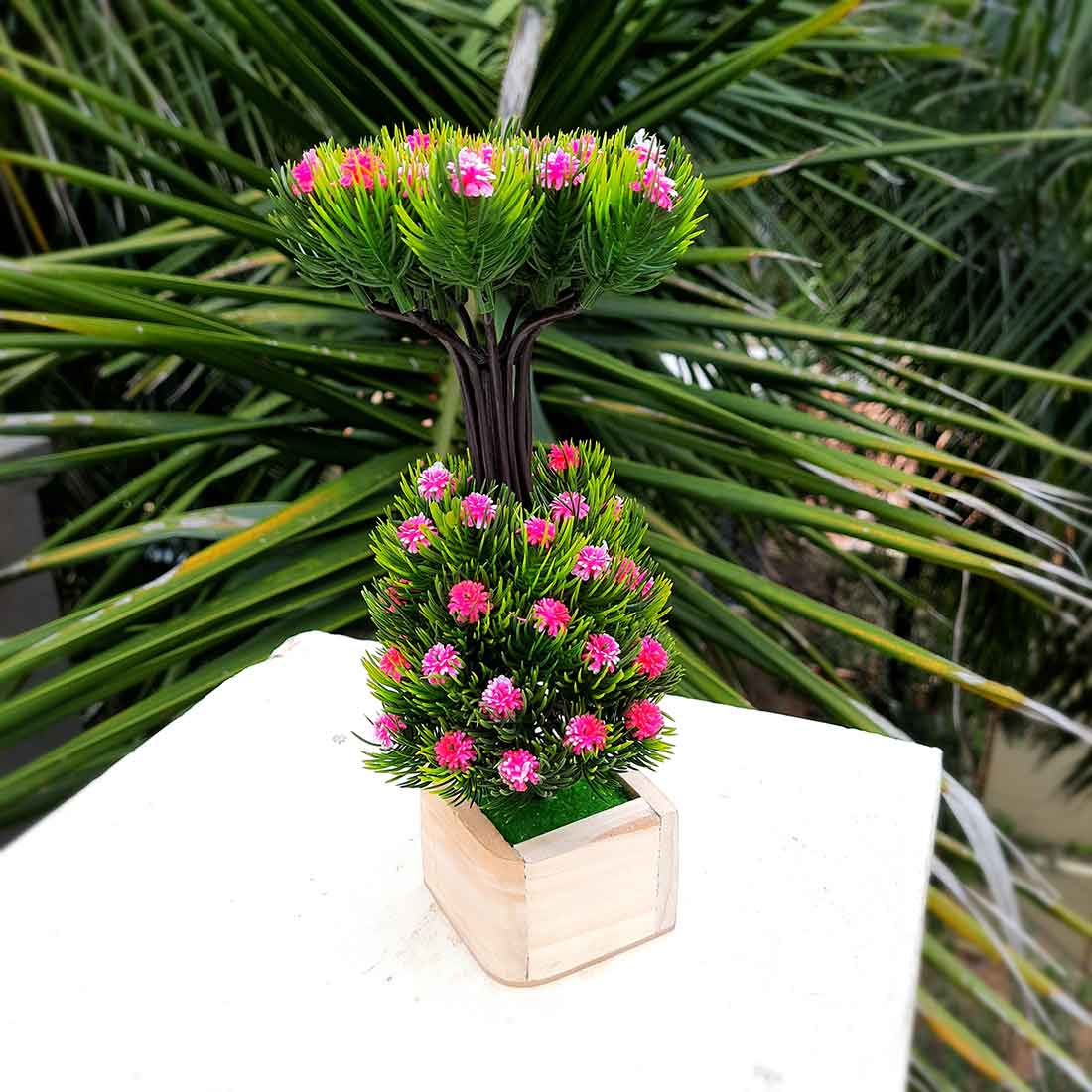 Artificial Plant with Pot- Apkamart #color_Pink