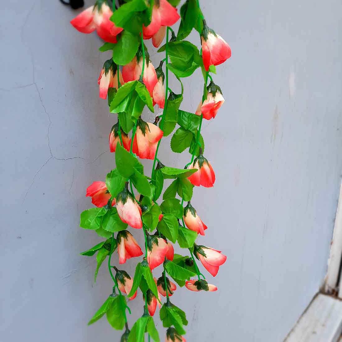 Artificial Wall Hanging Plants- Apkamart #color_Pink & Cream