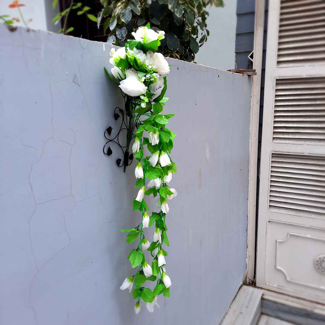 Artificial Wall Hanging Plants- Apkamart #color_White