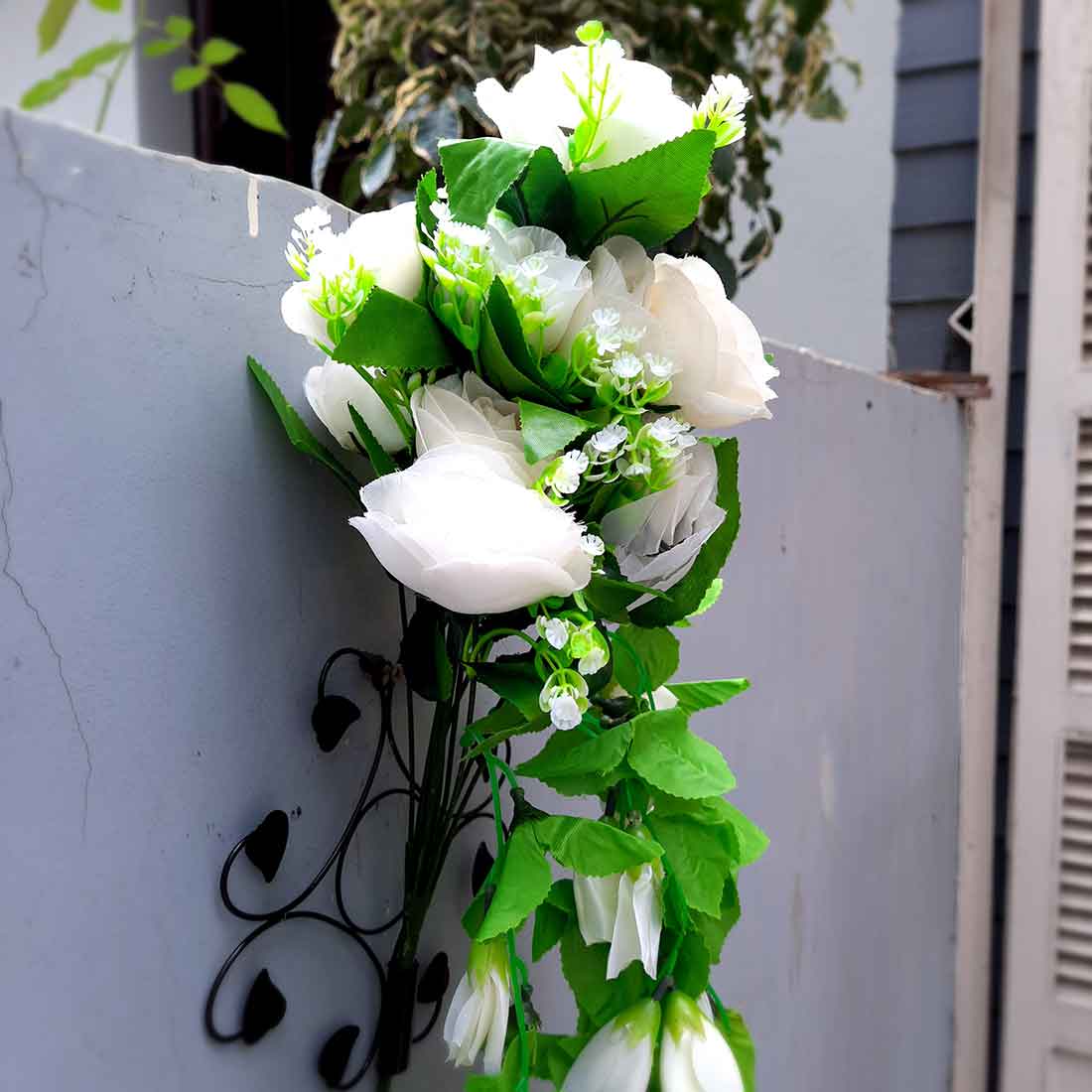 Artificial Wall Hanging Plants- Apkamart #color_White