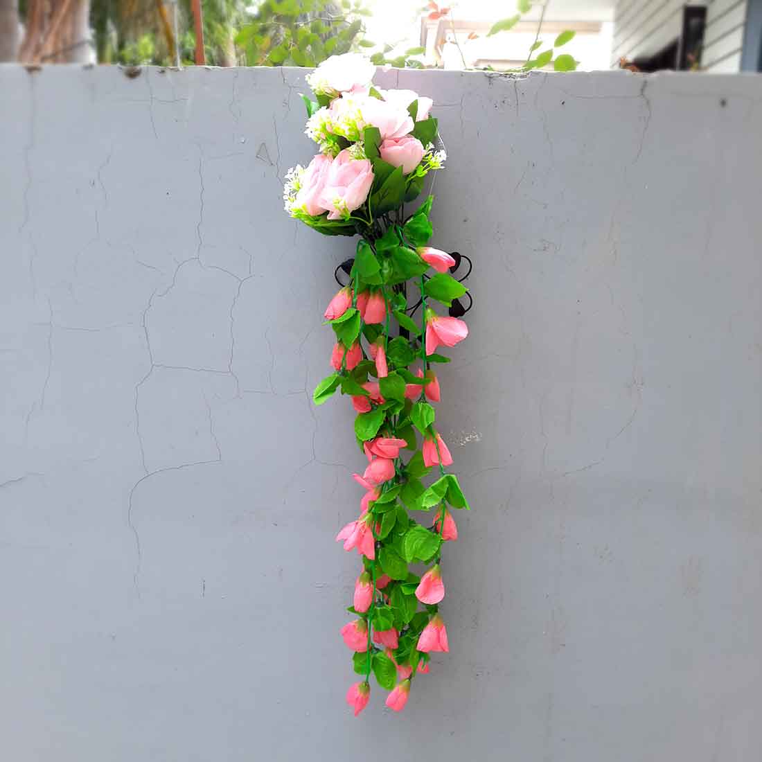 Artificial Wall Hanging Plants- Apkamart #color_Pink