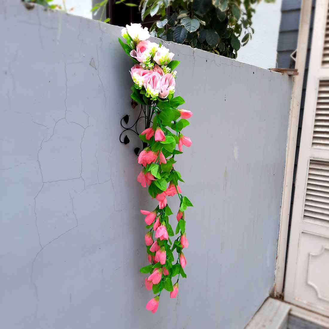 Artificial Wall Hanging Plants- Apkamart #color_Pink