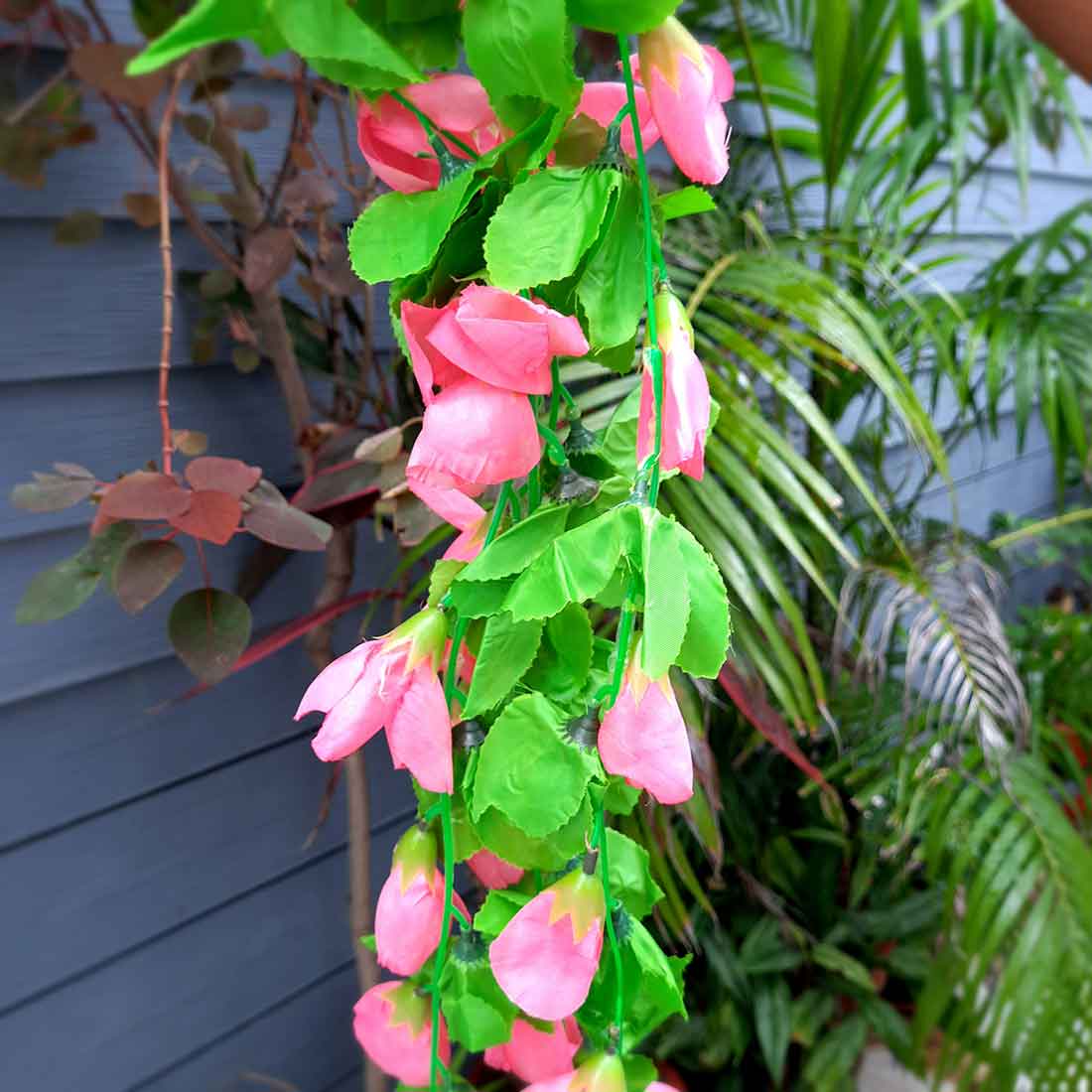 Artificial Wall Hanging Plants- Apkamart #color_Pink