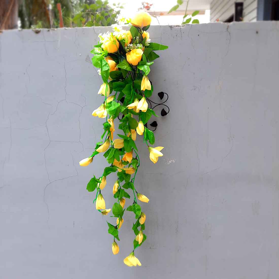 Artificial Wall Hanging Plants- Apkamart #color_Yellow