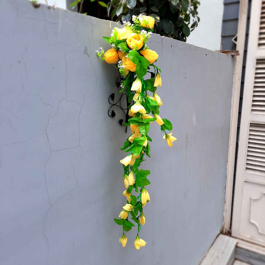 Artificial Wall Hanging Plants- Apkamart #color_Yellow