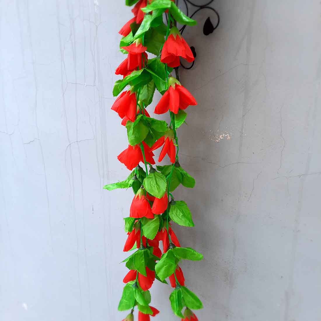 Artificial Wall Hanging Plants- Apkamart #color_Red