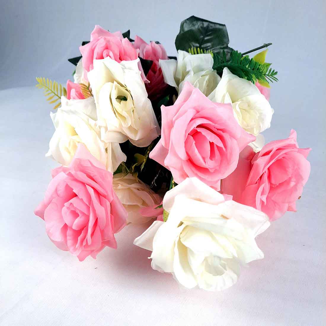 Artificial Flowers Bunch- Apkamart #color_White & Pink