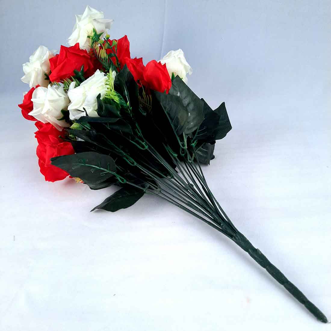 Artificial Flowers Bunch- Apkamart #color_Red & White