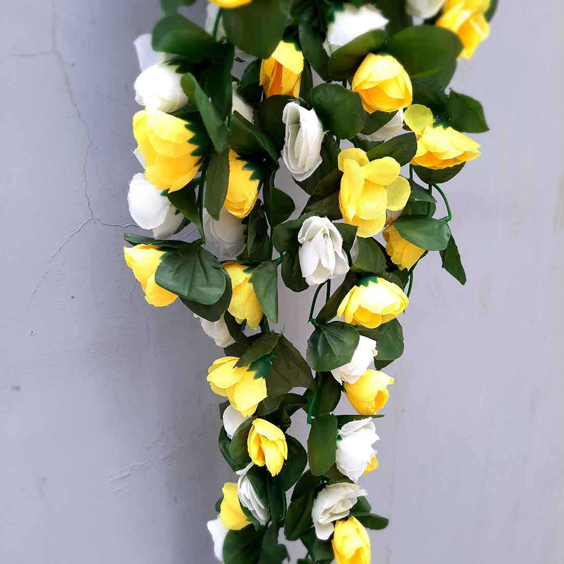 Artificial Wall Hanging Plants- Apkamart #color_Yellow & White