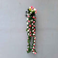Artificial Wall Hanging Plants- Apkamart #color_White & Pink