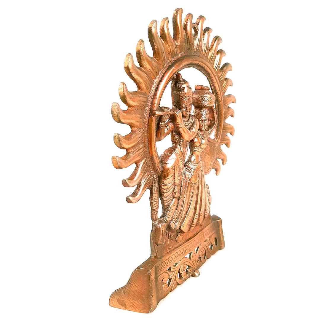 Radha Krishna Wall Hanging Idol | Shri Radha Krishna Playing Flute Wall Hanging Art Statue Murti | Religious & Spiritual Sculpture - for Gift, Home, Living Room, Office, Puja Room Decoration   -  11 Inch