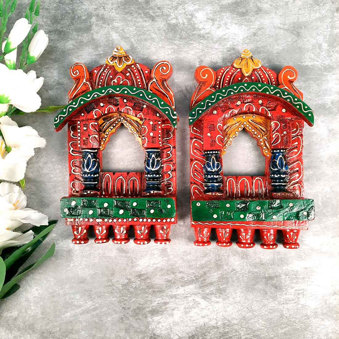 Jharokha Wall hanging - For Home Decor & Gifts - 10 Inch- Apkamart #style_Pack of 2