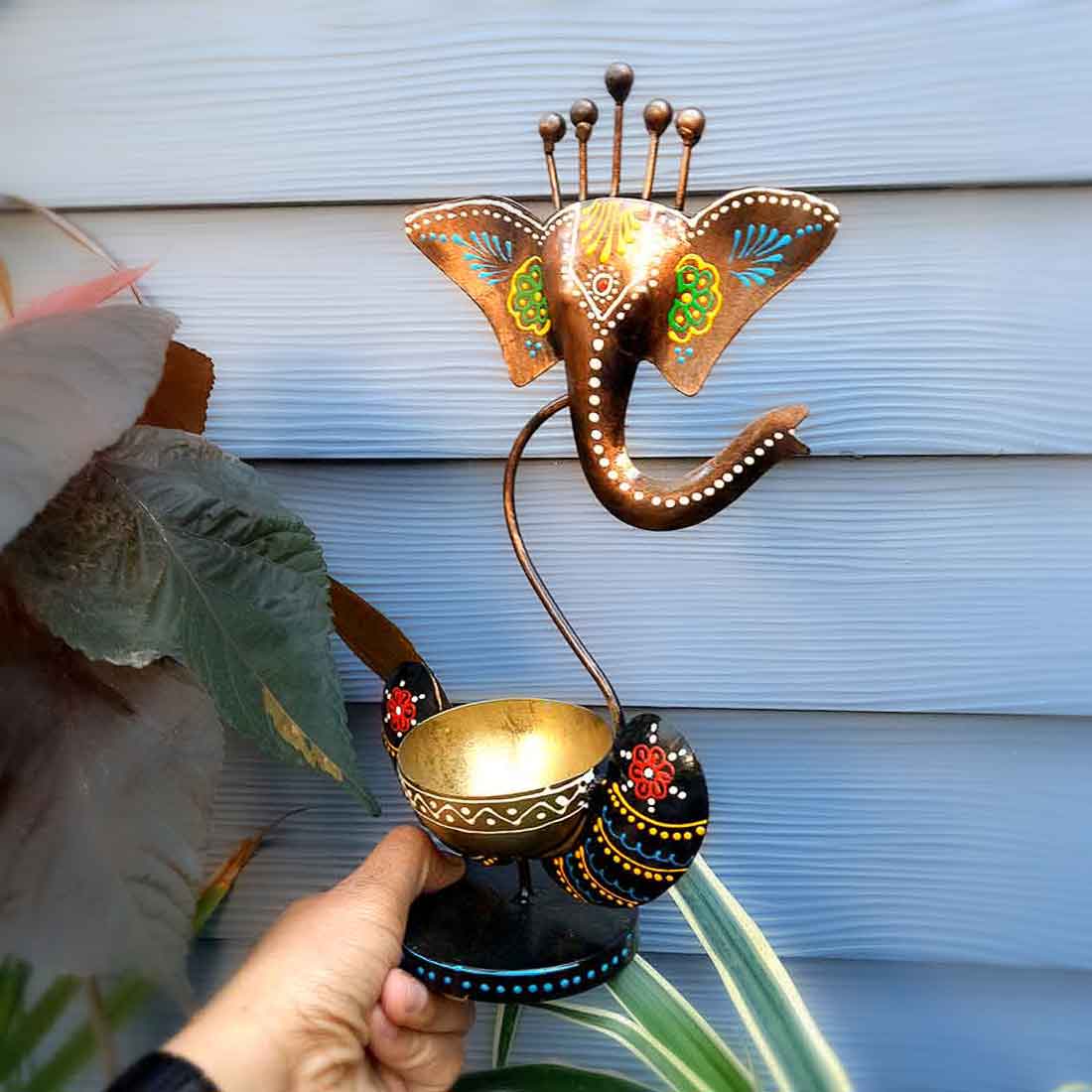 Ganesh Tea Light Holder | Candle Holder - Apkamart