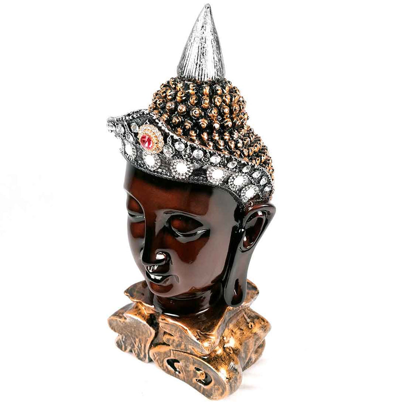 Buddha Head Statue | Decorative Buddha Idol Showpiece -for Home, Living Room, Table Decoration & Gifts - 16 Inch