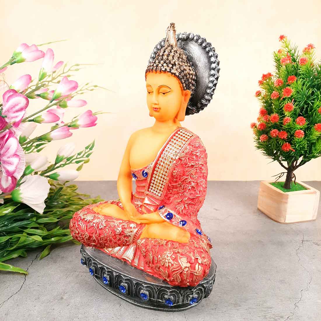 Meditating Buddha Showpiece - for Home Decor, Peace & Harmony - apkamart #size_Medium