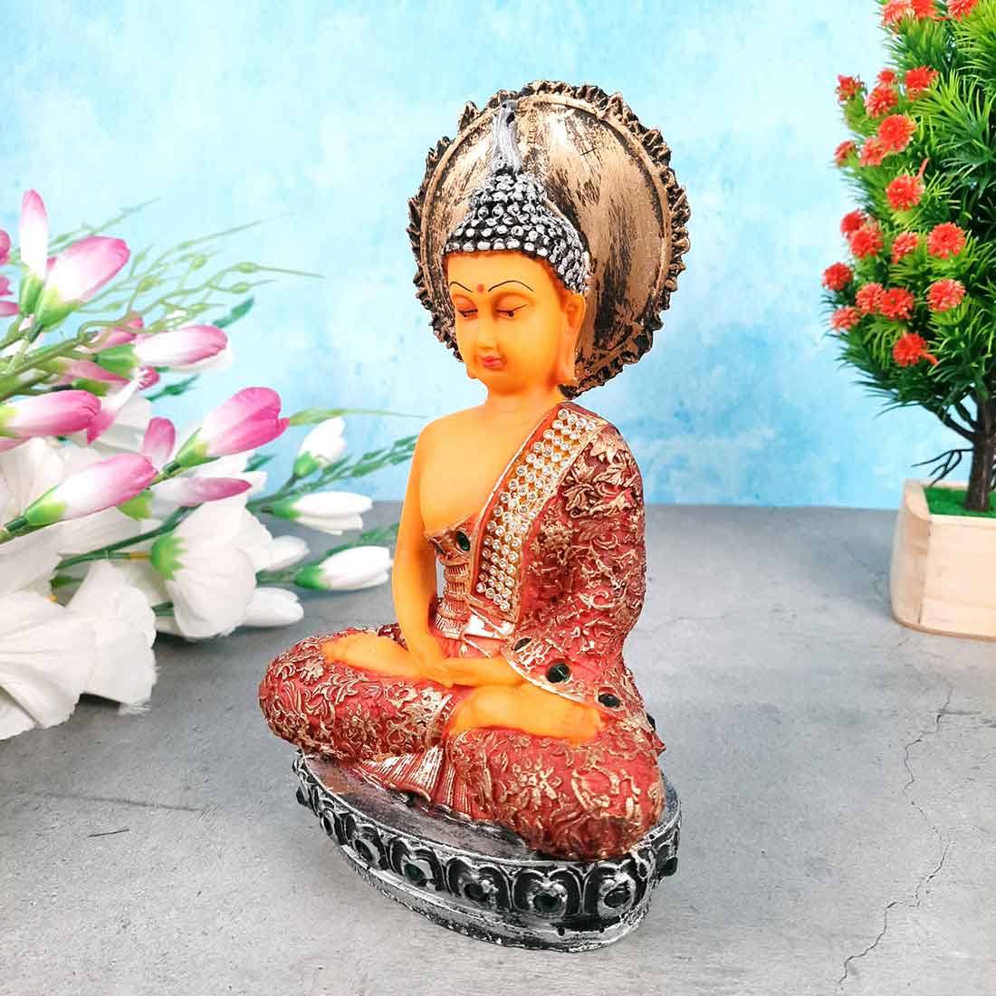 Meditating Buddha Showpiece - for Home Decor, Peace & Harmony - apkamart #size_Small
