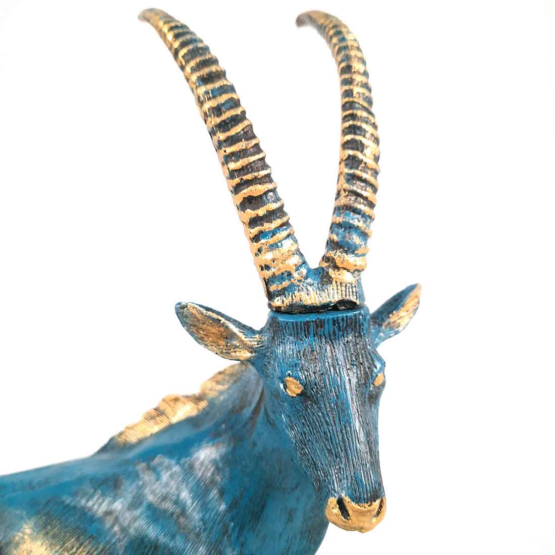 Sitting Deer Showpiece | Animal Figurine - For Garden, Living Room Decor & Gifts - 10 Inch #Color_Blue