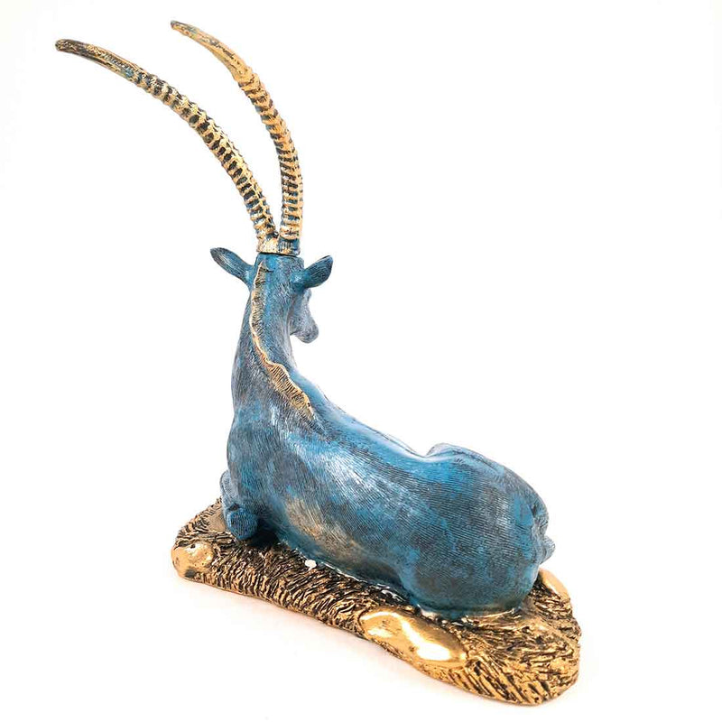 Sitting Deer Showpiece | Animal Figurine - For Garden, Living Room Decor & Gifts - 10 Inch