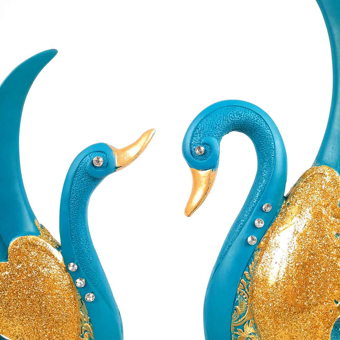 Couple Swan Pair Showpiece - For Home Decor & Gift - Set of 2 - 11 Inch-Apkamart #Color_Blue