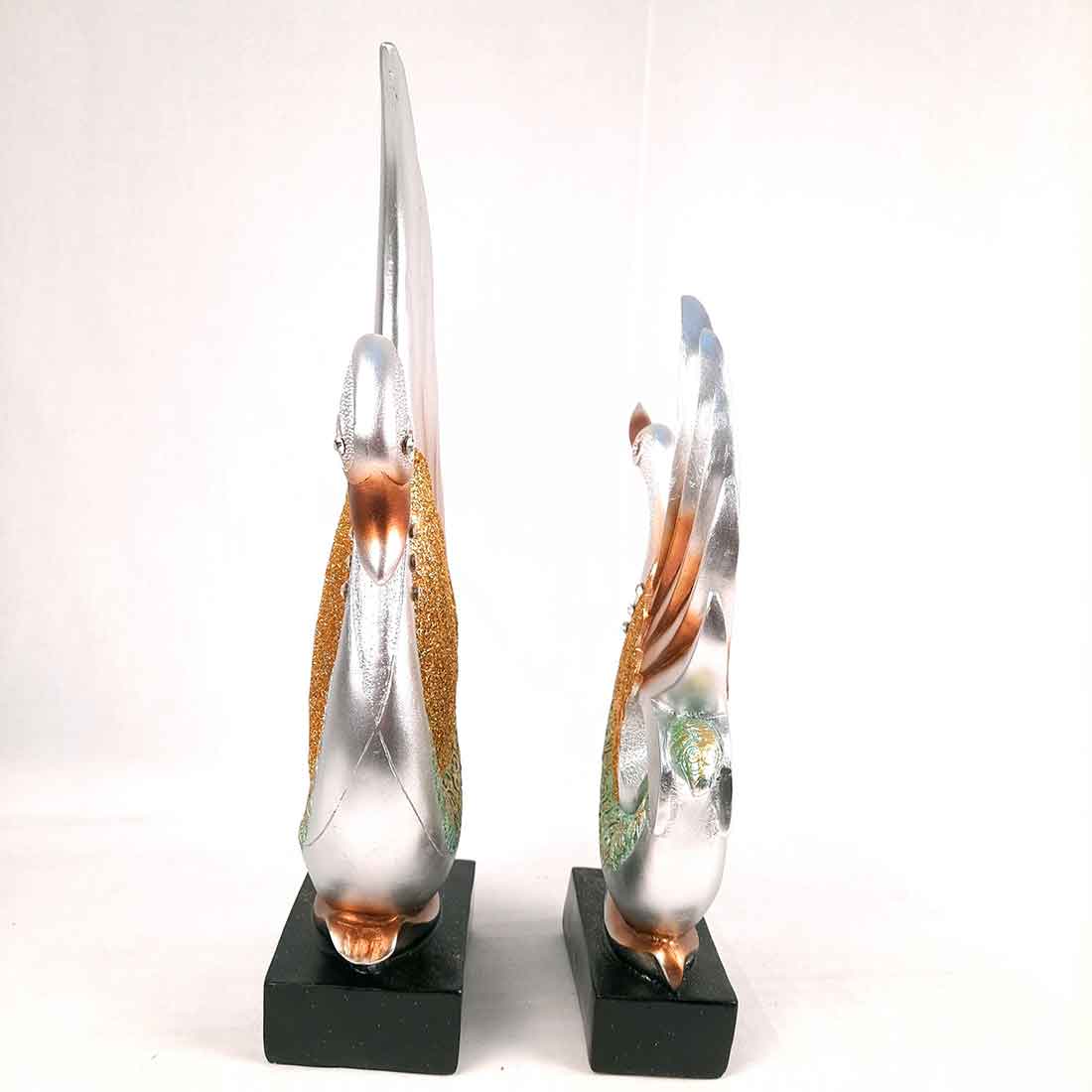 Couple Swan Pair Showpiece - For Home Decor & Gift - Set of 2 - 11 Inch-Apkamart #Color_White