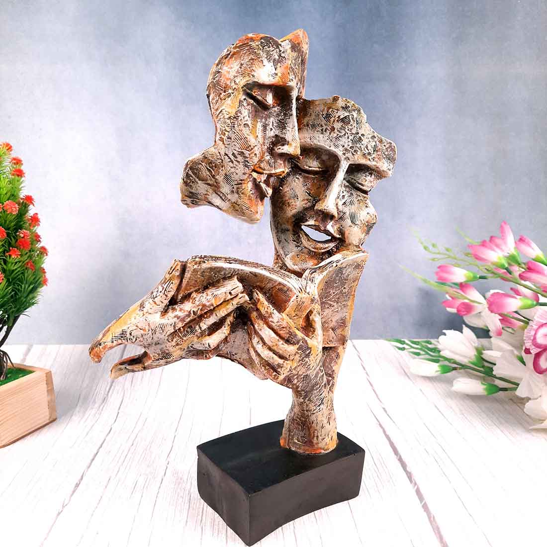 Antique Face Showpiece - For Table Decor & Gifts - 13 Inch - Apkamart #Style_Design 1