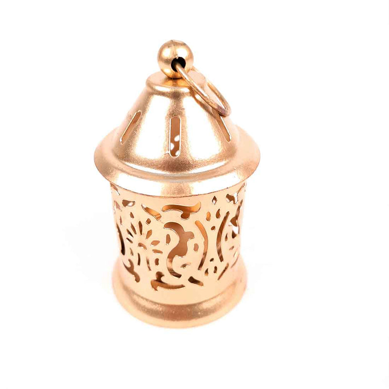 Hanging Lantern Tea Light Candle Holder | Decorative T Light Holder - For Table & Home Decor (Pack of 2) - Apkamart