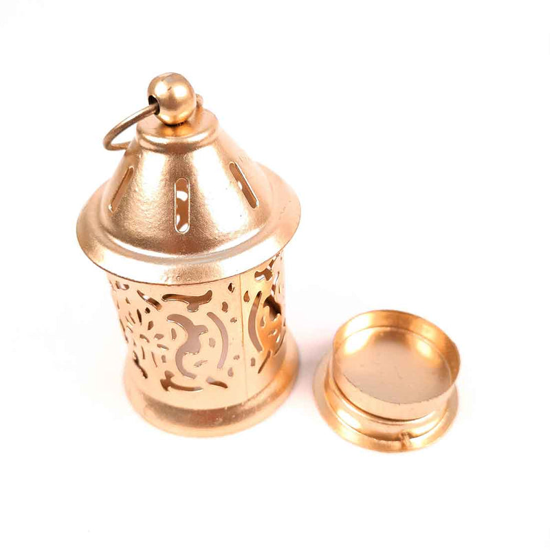 Hanging Lantern Tea Light Candle Holder | Decorative T Light Holder - For Table & Home Decor (Pack of 2) - Apkamart