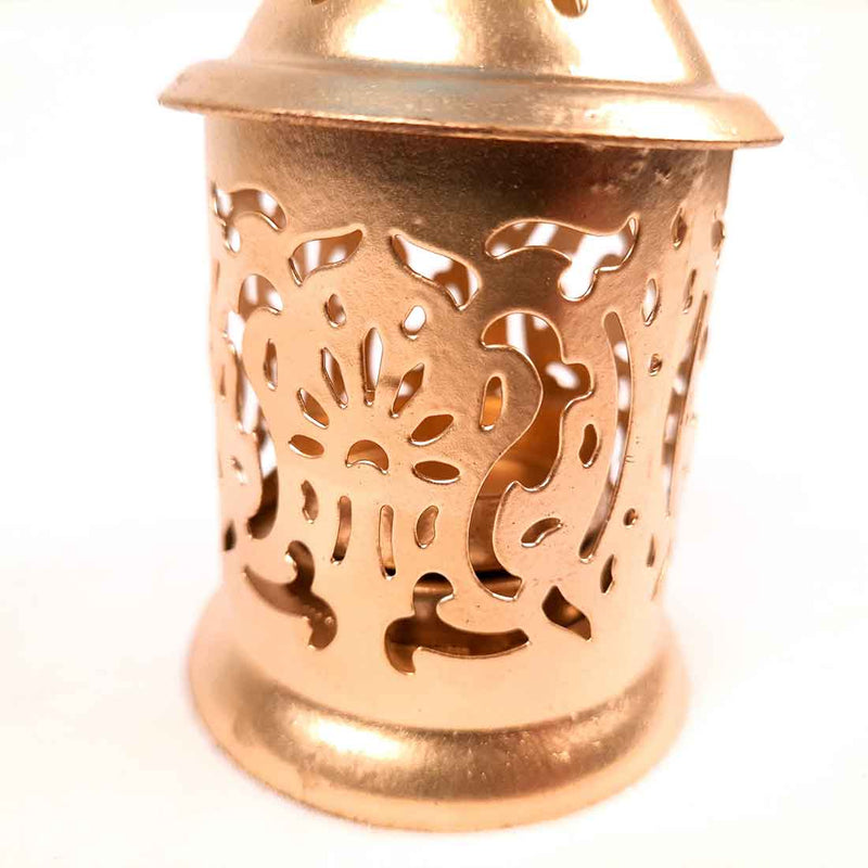 Hanging Lantern Tea Light Candle Holder | Decorative T Light Holder - For Table & Home Decor (Pack of 2) - Apkamart
