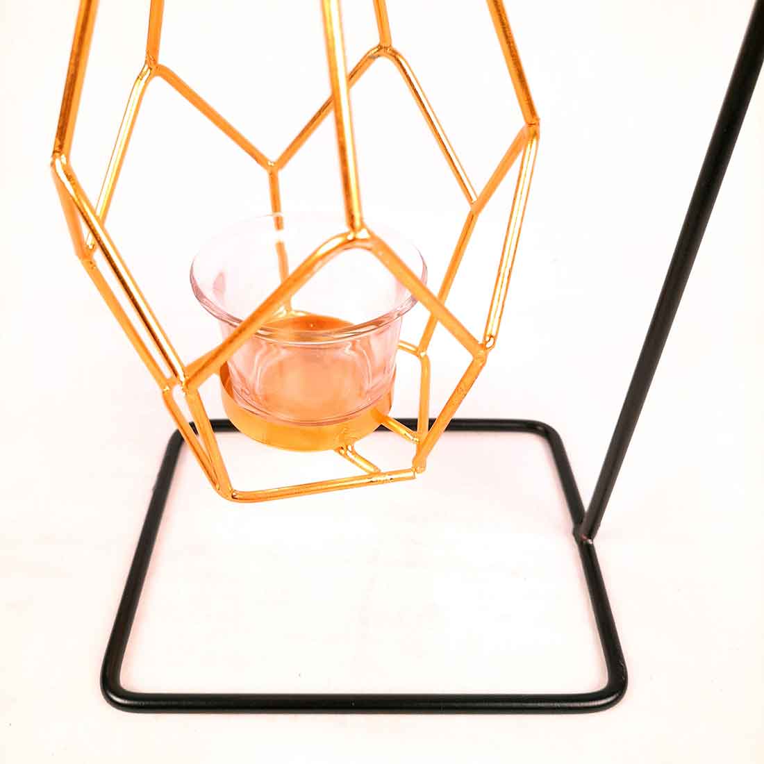 Hanging Geometric Candle Holder | Votive Tea Light holder - For Living Room & Home Décor - 12 Inch - Apkamart #Style_Pack of 1