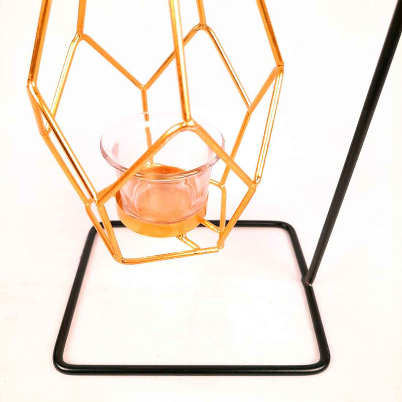 Hanging Geometric Candle Holder | Votive Tea Light holder - For Living Room & Home Décor - 12 Inch - Apkamart