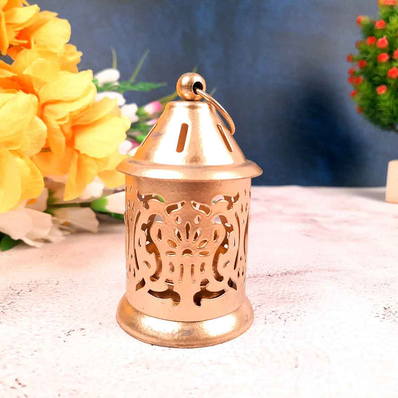 Hanging Lantern Tea Light Candle Holder | Decorative T Light Holder - For Table & Home Decor (Pack of 2) - Apkamart