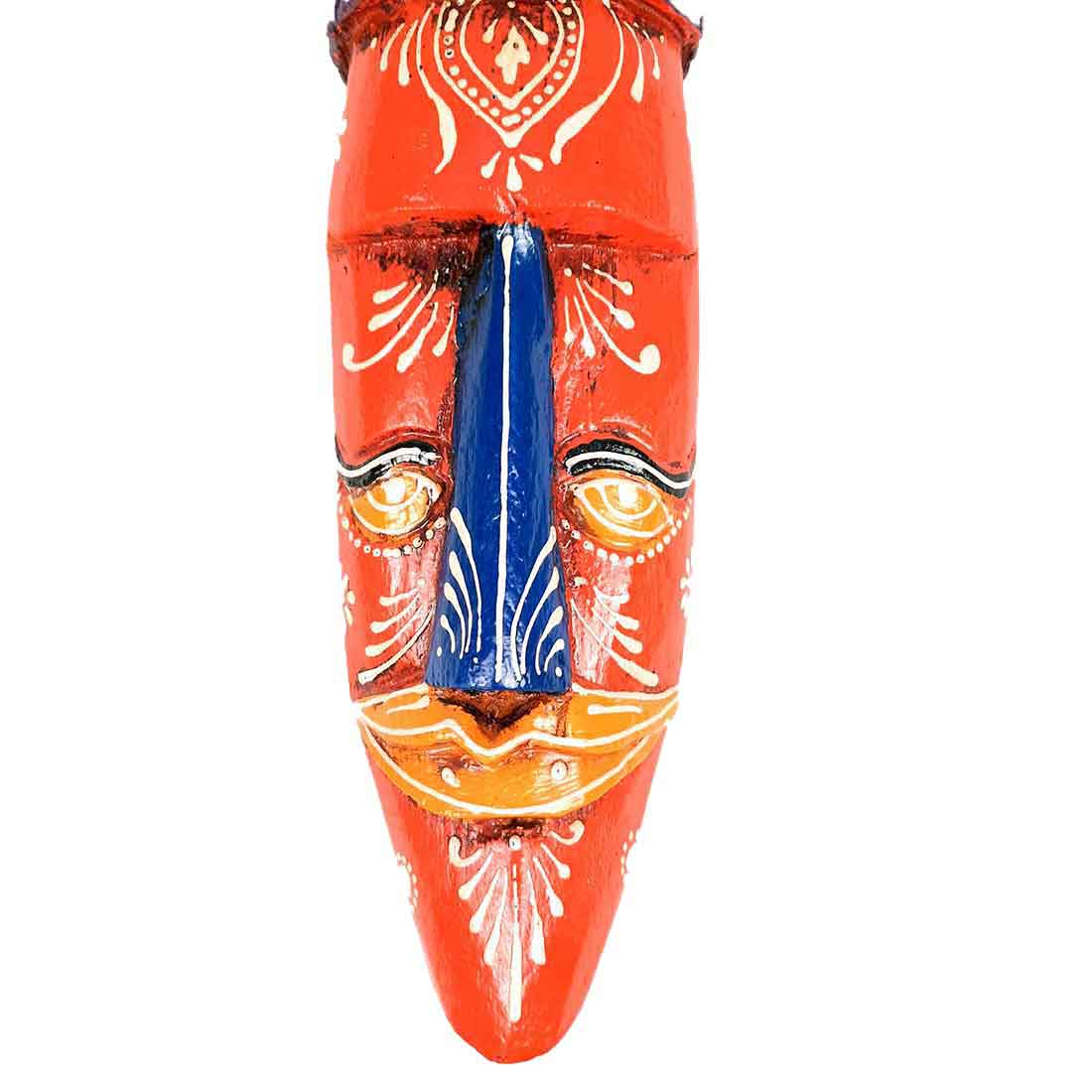 Traditional Tribal Art Mask Wall Hanging - For Home, Entrance & Office Decor - 12 Inch