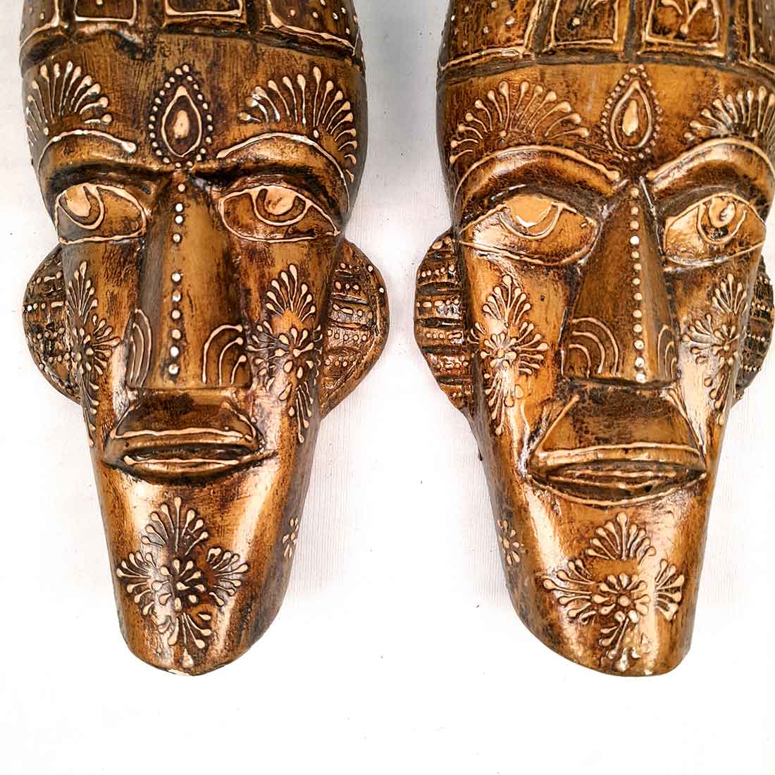 African Tribal Mask Wall Decor - for Home, Office & Living Room Decoration - 12 Inch #style_ pack of 2