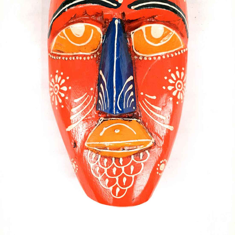 Wooden Tribal Masks Wall Hanging - for Living Room Wall Decor & Home Interiors - 9 inch - Apkamart