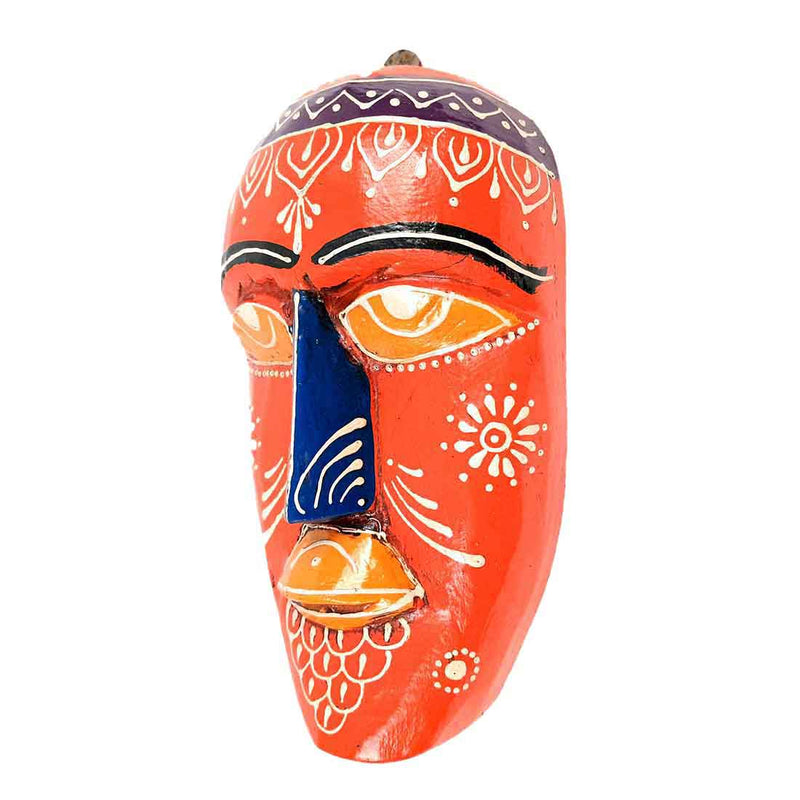 Wooden Tribal Masks Wall Hanging - for Living Room Wall Decor & Home Interiors - 9 inch - Apkamart