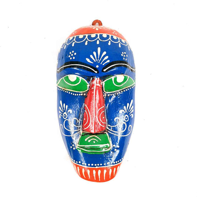 Wooden Tribal Masks Wall Hanging - for Living Room Wall Decor & Home Interiors - 9 inch - Apkamart