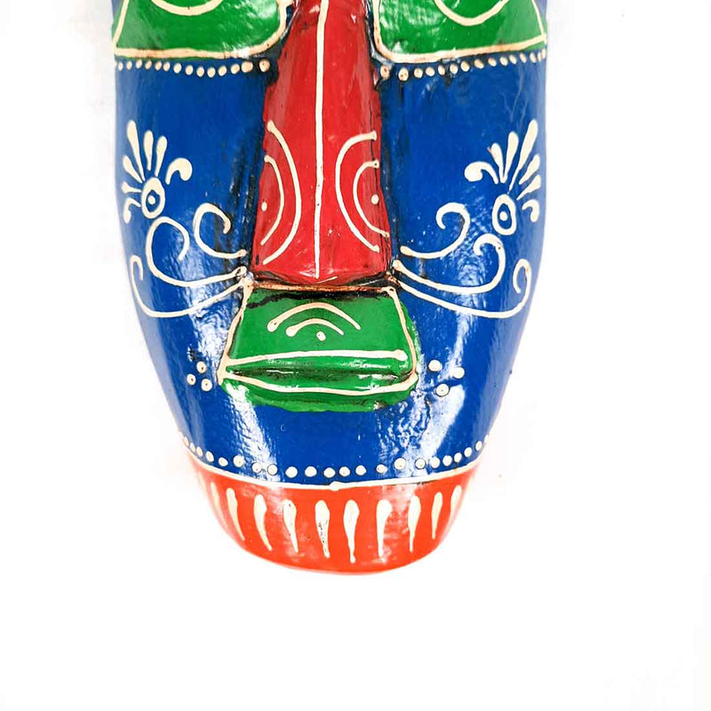 Wooden Tribal Masks Wall Hanging - for Living Room Wall Decor & Home Interiors - 9 inch - Apkamart