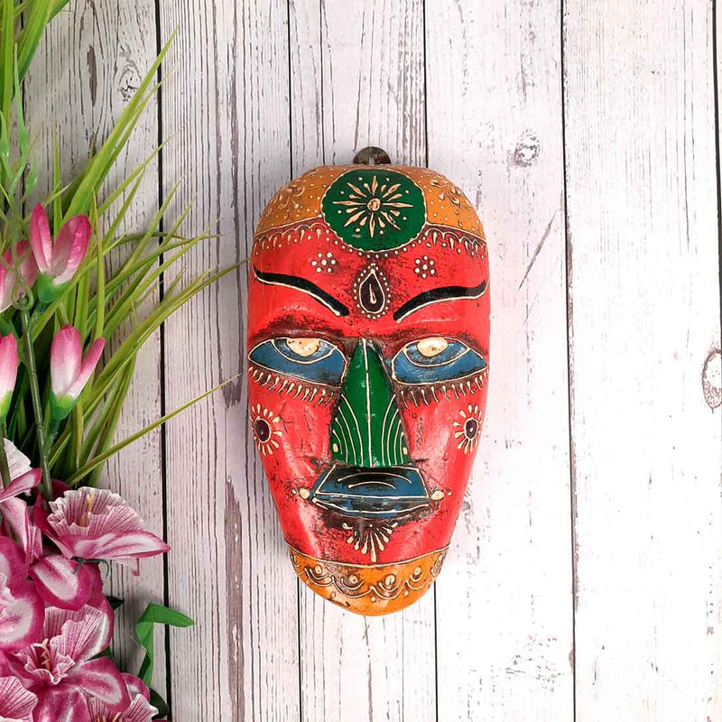 Handmade African Masks | Ethnic Wall Masks - for Wall & Home Decoration (Pack of 3) - 9 Inch - Apkamart