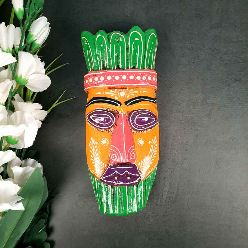 African Tribal Mask Wall Hanging | Rustic Wall Decor - for Home & Wall Decor & Gifts (Pack of 4) - 12 Inch - Apkamart