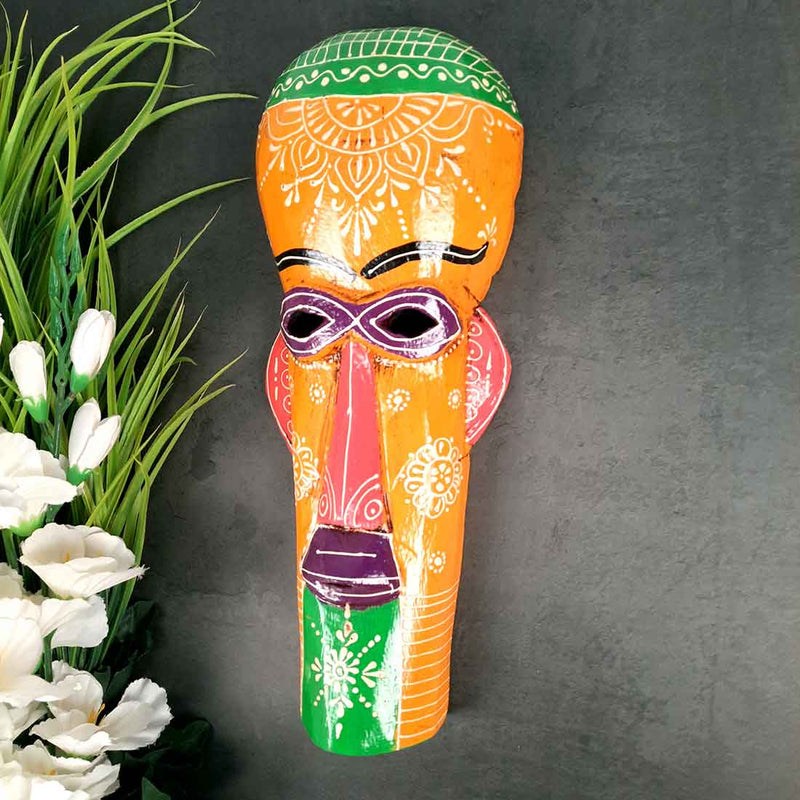 Tribal Mask Wall Hanging | African Mask - for Home & Office Decor - 15 inch - Apkamart