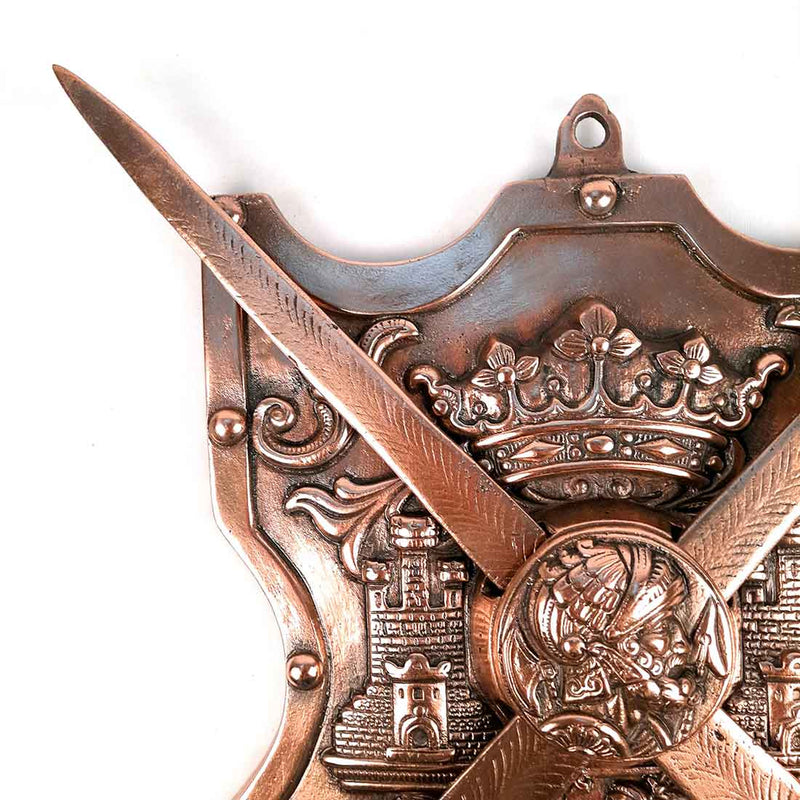 Dhal Talwar Wall Showpiece for Decor - 16 Inch - Apkamart