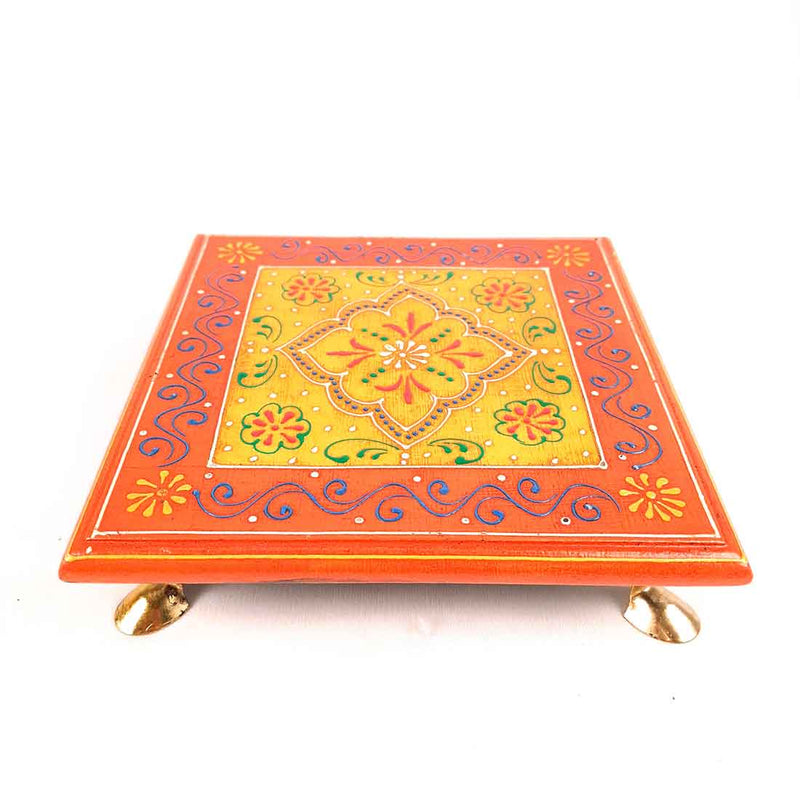 Wooden Pooja Bajot - Decorative Choki For Pooja & Festivals - 8,10 & 12 Inch- Set of 3 - Apkamart