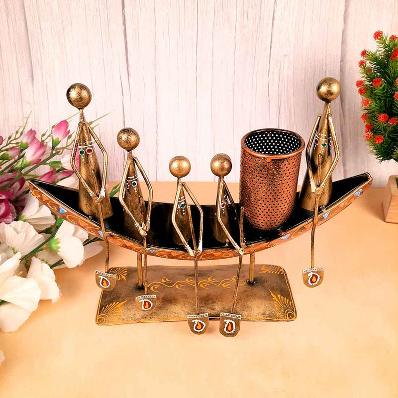 Showpiece Pen Holder | Desk Organizer - Boat Design - For Table Decor -15 Inch - ApkaMart