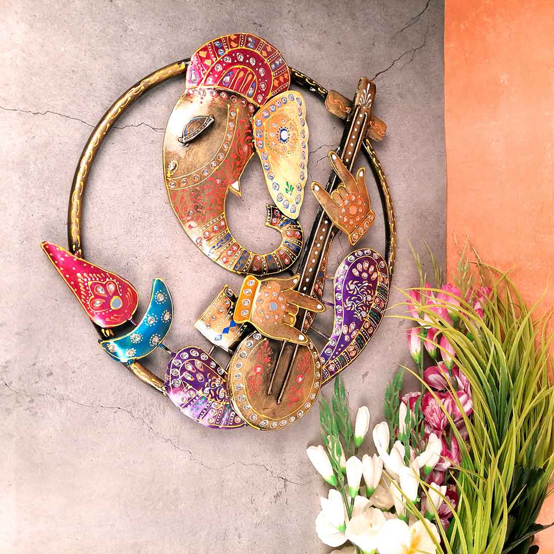 Ganesha Wall Hanging | Ganesh Wall Decor - For Home, Office Decor & Gifts - 17 Inch - Apkamart