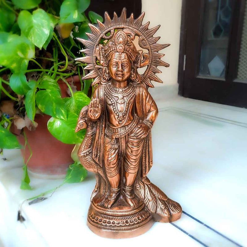 Lord Kartikeya Statue | Swami Bala Murugan Idol - For Pooja & Home Decor - 18 Inch - ApkaMart